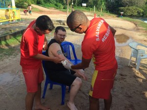 Medical staff taking care of my cuts